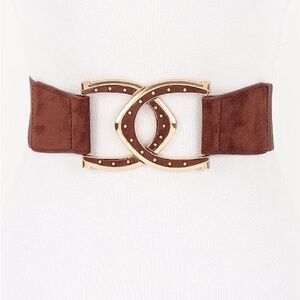 Chic Brown Belt with Gold Detailing